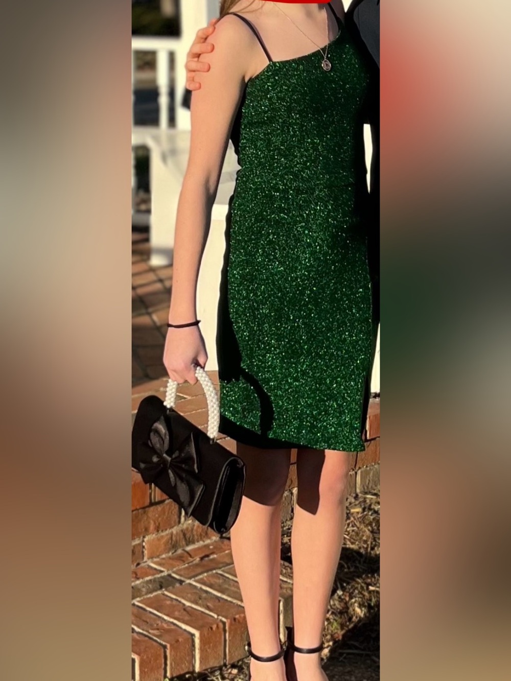 Lulu's Emerald Green Sparkle Mini Dress